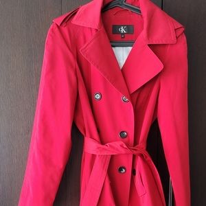 Calvin Klein hooded rain trench coat